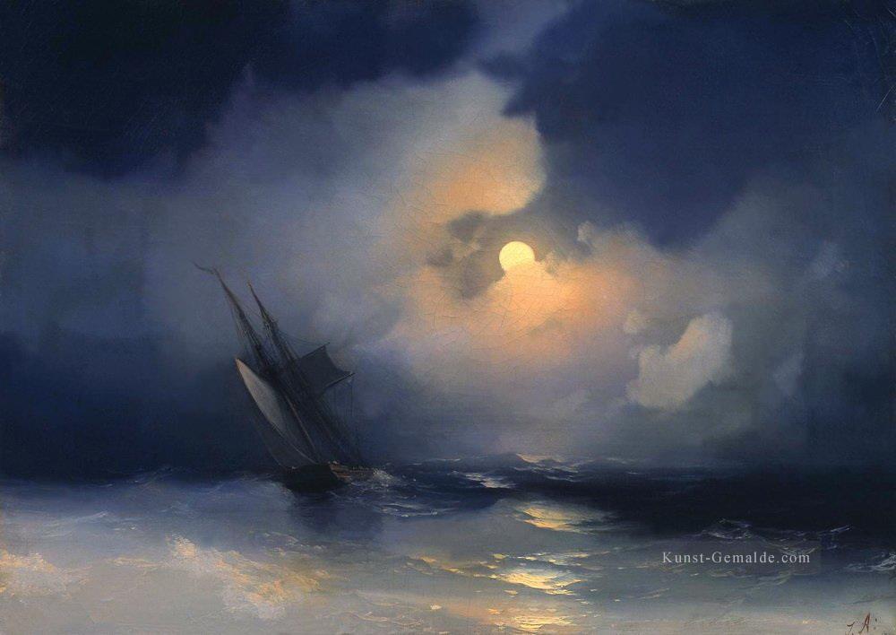 Sturm am Meer in einer Mondnacht Verspielt Ivan Aiwasowski makedonisch Ölgemälde
